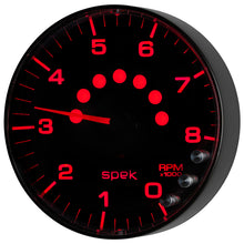 画像をギャラリービューアに読み込む, Autometer Spek-Pro Gauge Tachometer 5in 8K Rpm W/Shift Light &amp; Peak Mem Black/Black