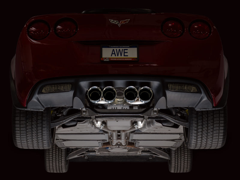 AWE Tuning 05-07 C6 Chevrolet Corvette 6.0L Track Edition Axle-Back Exhaust w/ Chrome Silver Tips