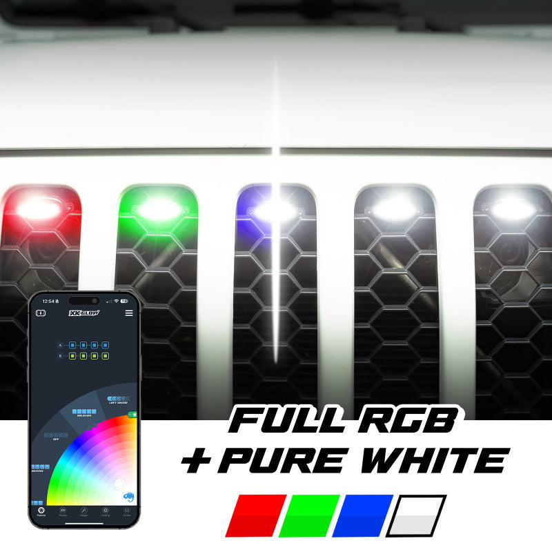 XK Glow XKmax Pre-Runner Style RGBW LED Grill Pods - 5pc