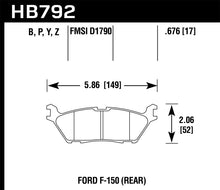 画像をギャラリービューアに読み込む, Hawk 15-20 Ford F-150 Rear DTC-60 Brake Pads