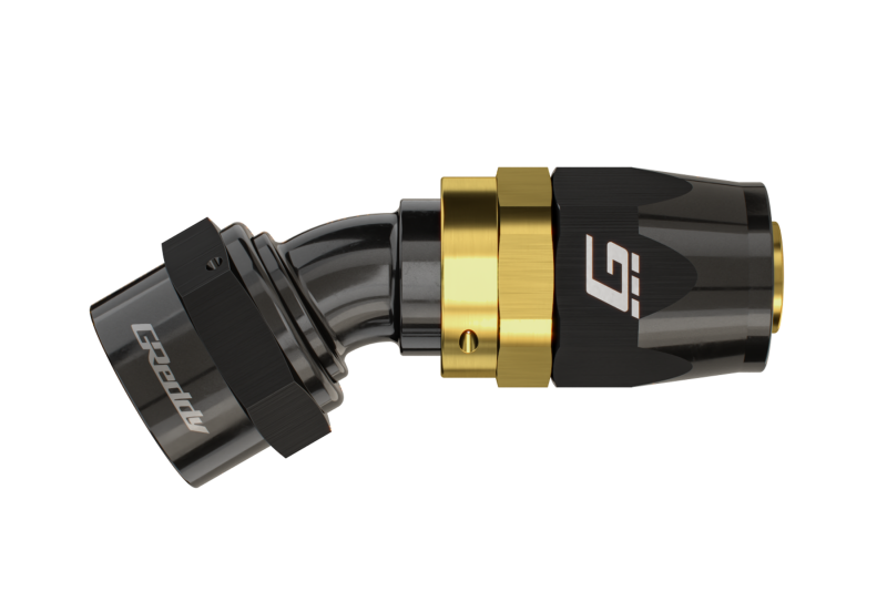 GReddy AN16 90 Degree Swivel Hose End - Black/Gold Anodized
