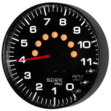 画像をギャラリービューアに読み込む, Autometer Spek-Pro Gauge Tachometer 5in 11K Rpm W/Shift Light &amp; Peak Mem Black/Black