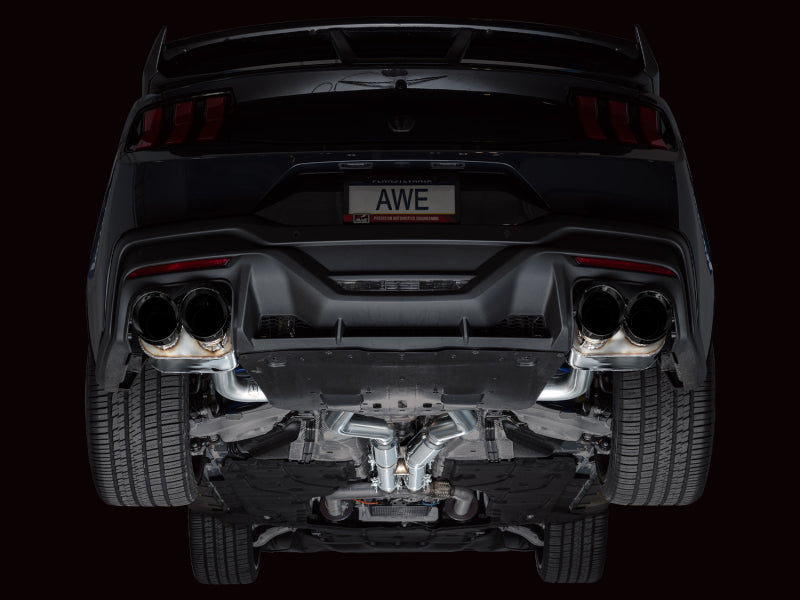 AWE 2024 Ford Mustang Dark Horse S650 RWD SwitchPath Cat-Back Exhaust w/ Quad Diamond Black Tips