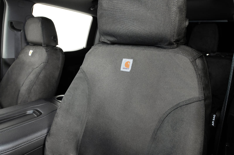 Covercraft 19-25 Chevrolet Silverado Carhartt Super Dux SeatSaver Front Row Custom Seat Cvr - Gravel