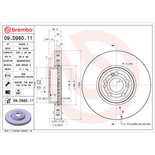 画像をギャラリービューアに読み込む, Brembo OE 20-23 Mercedes-Benz GLE350/20-21 GLE450/GLE580 UV Coated Brake Disc - Front