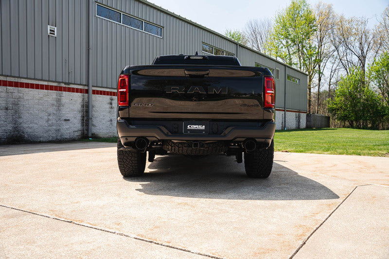 Corsa 25-26 RAM 1500 RHO Crew Cab 3.0L Turbo Cat-Back Dual Rear Exit w/ 5in Single Black Pro Series