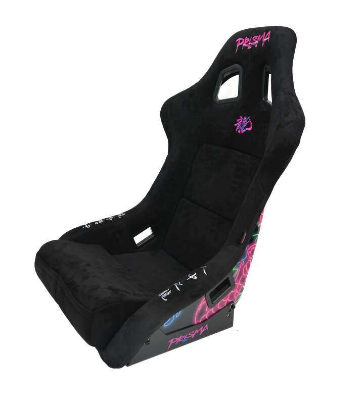 NRG FRP Bucket Seat (Large) Black Alcantara w/ Dragon Livery