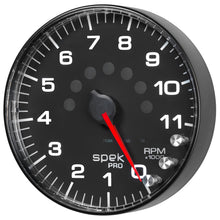 画像をギャラリービューアに読み込む, Autometer Spek-Pro Gauge Tachometer 5in 11K Rpm W/Shift Light &amp; Peak Mem Black/Black