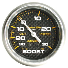 画像をギャラリービューアに読み込む, Autometer Carbon Fiber 52mm 30 PSI Mechanical Boost Gauge