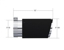 画像をギャラリービューアに読み込む, MBRP Universal Carbon Fiber Tip 6in OD/5in Inlet/12in L - Angle Cut Tip