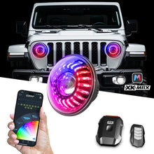 画像をギャラリービューアに読み込む, XK Glow 2019+ Jeep Wrangler JL/JT 7in Headlight XKmax RGBW Kit w/ Mnt Brkt App Cntrl 2pc