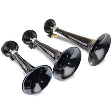 画像をギャラリービューアに読み込む, Kleinn Black Triple Horn/ 15In/13In/11In - High Impact ABS Trumpet/ Zinc Alloy Base