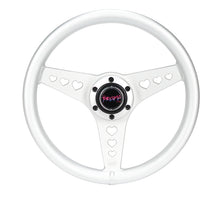 画像をギャラリービューアに読み込む, NRG All Aluminum Steering Wheel 330mm - Heart Cut Out- Ergonomic Grip- Anadized Silver