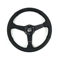 画像をギャラリービューアに読み込む, NRG Reinforced Black Perforated Leather Steering Wheel 350mm / 1.5in Deep w/ Goal Digger Blk Stitch