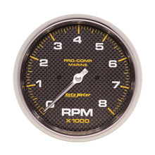 画像をギャラリービューアに読み込む, AutoMeter Marine Carbon Fiber 5in In-Dash Tachometer 0-8000 RPM