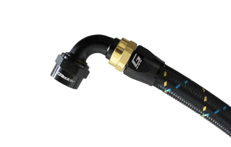 GReddy AN08 90 DEGREE HOSE END SWIVEL BLACK/GOLD ANODIZED