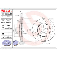 画像をギャラリービューアに読み込む, Brembo OE 02-08 Jaguar X-Type Drilled Xtra Brake Disc - Front