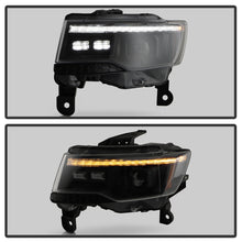 画像をギャラリービューアに読み込む, Spyder 14-21 Jeep Grand Cherokee Proj Headlights - Halogen Model Only - PRO-YD-JGC14HALSI-SBGR-BK