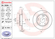 画像をギャラリービューアに読み込む, Brembo OE 16-24 Honda Civic/19-22 Insight UV Coated Brake Disc - Rear