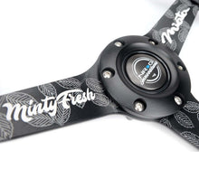画像をギャラリービューアに読み込む, NRG Reinforced Black Perforated Leather Steering Wheel 350mm / 1.5in Deep w/ Goal Digger Blk Stitch
