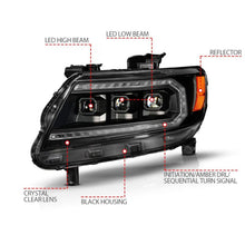 画像をギャラリービューアに読み込む, ANZO 15-22 Chevy Colorado Full LED Headlights w/ Initiation (Amber DRL) - Black