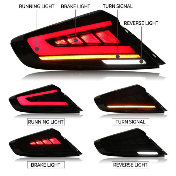 Noble S4 Style Tail Lights (Smoked Lens, Red Bar) - 2021- WRX VBH