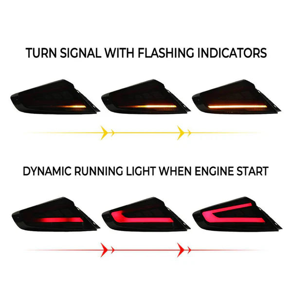 Noble S4 Style Tail Lights (Smoked Lens, Red Bar) - 2021- WRX VBH