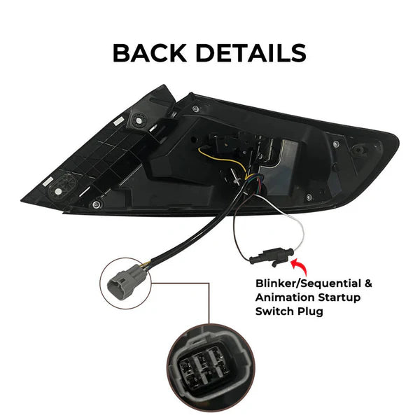 Noble S4 Style Tail Lights (Smoked Lens, Red Bar) - 2021- WRX VBH