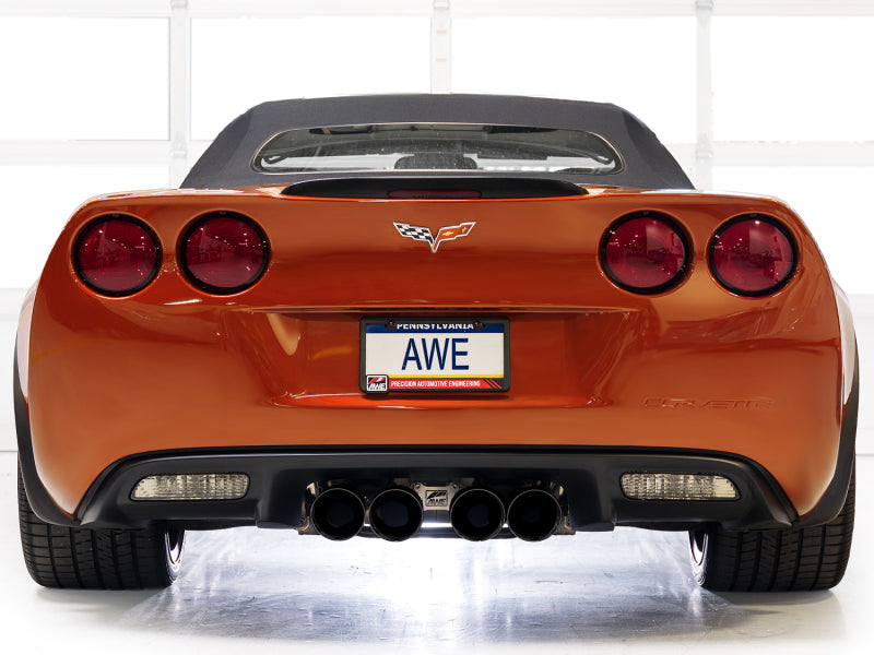 AWE Tuning 05-07 C6 Chevrolet Corvette 6.0L Track Edition Axle-Back Exhaust w/ Diamond Black Tips