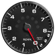 画像をギャラリービューアに読み込む, Autometer Spek-Pro Gauge Tachometer 5in 8K Rpm W/Shift Light &amp; Peak Mem Black/Black