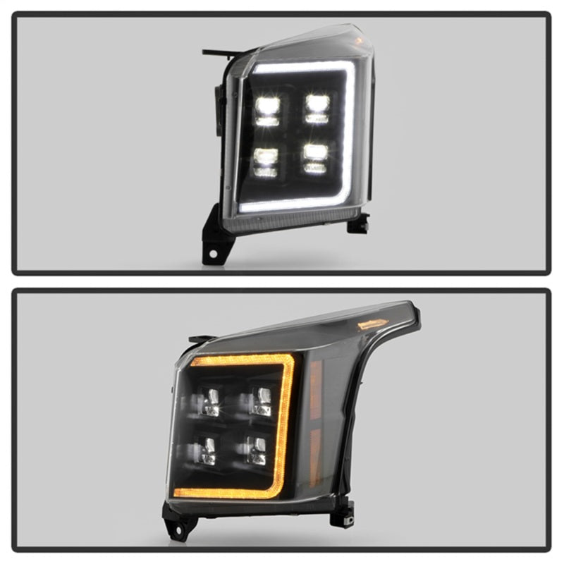 Spyder Apex 15-20 GMC Yukon High-Power LED Module Headlights - Black (PRO-YD-GY15HALAP-SBSEQ-BK)