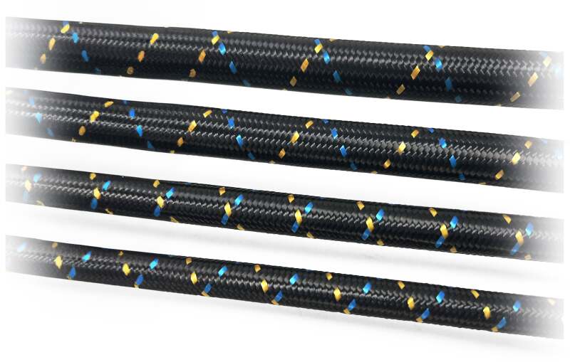 GReddy AN16 Reusable Hose Nylon Braided, Black/Gold/Blue