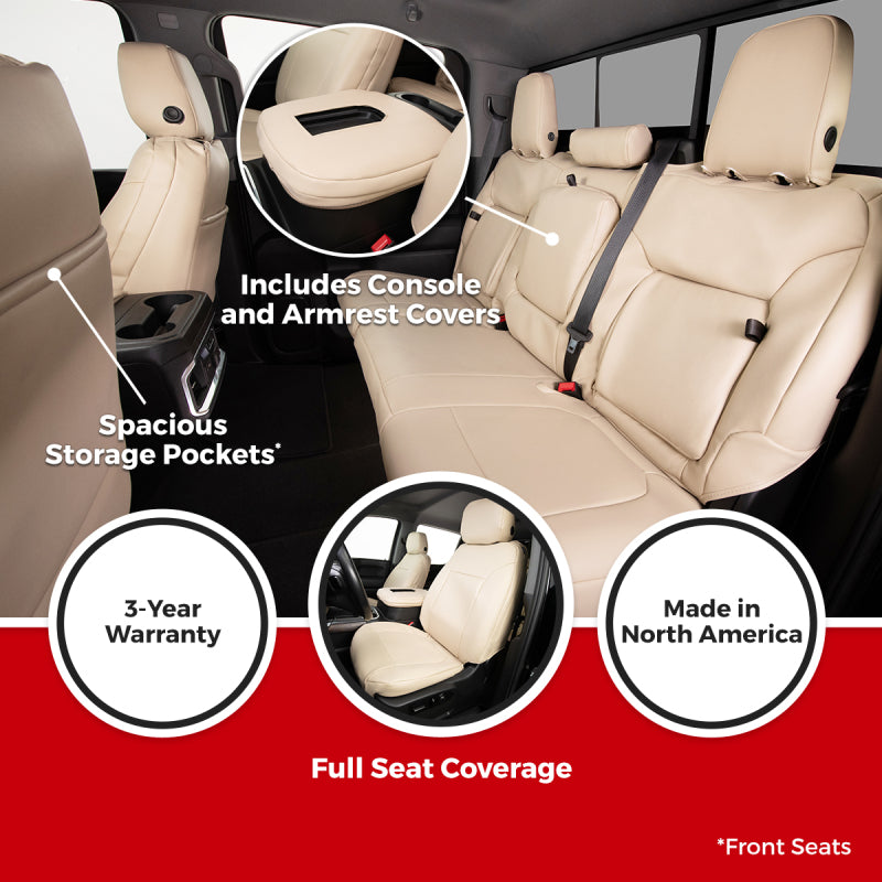 Covercraft 23-26 Ford F250-F550 SD Leatherette PrecisionFit Custom 2nd Row Seat Covers - Med Grey