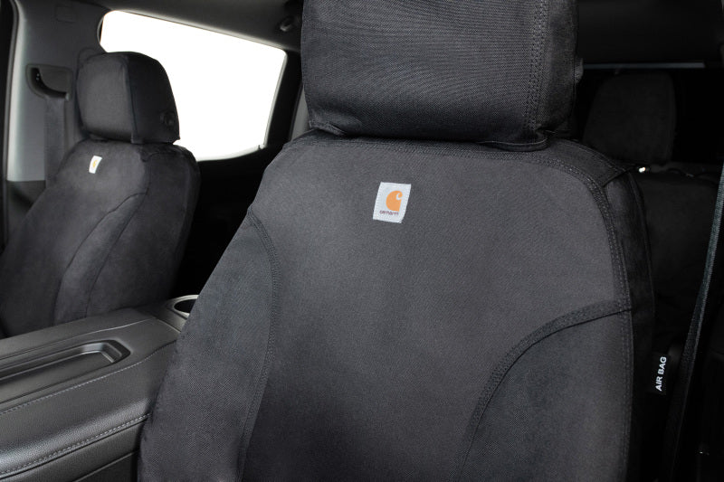 Covercraft 17-19 Chevrolet Silverado Carhartt Super Dux SeatSaver Front Row Seat Covers - Blk