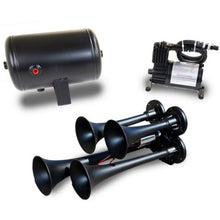 画像をギャラリービューアに読み込む, Kleinn Quad Black Horn Kit w/ 130 PSI Air Compressor / 1.0 gal Air Tank