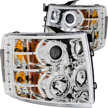 画像をギャラリービューアに読み込む, ANZO 2007-2013 Chevrolet Silverado 1500 Projector Headlights w/ Halo Chrome