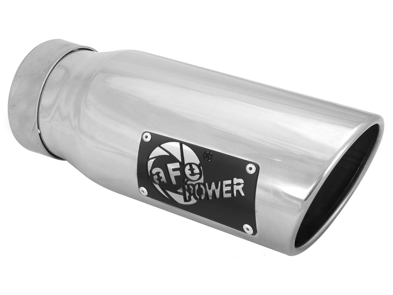 aFe MACH Force-Xp Universal Exhaust Tip 3-1/2 IN Inlet x 4-1/2 IN Outlet x 12 IN L- Polished Tip