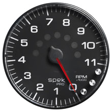 画像をギャラリービューアに読み込む, Autometer Spek-Pro Gauge Tachometer 5in 11K Rpm W/Shift Light &amp; Peak Mem Black/Black