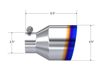 画像をギャラリービューアに読み込む, MBRP Universal Burnt SS Tip 2.5in ID / 4.5in OD Out / 6.5in Length Angle Cut Single Wall