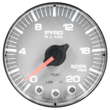 画像をギャラリービューアに読み込む, Autometer Spek-Pro Gauge Pyro. (Egt) 2 1/16in 2000f Stepper Motor W/Peak &amp; Warn Slvr/Chrm