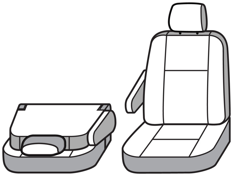 Covercraft 14-23 Ford Transit Polycotton SeatSaver Custom Front Row Seat Covers-Misty Grey