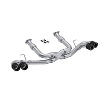 画像をギャラリービューアに読み込む, MBRP 20-23 Chevrolet Corvette C8 3in Cat Back Quad Split Rear Exit w/ Carbon Fiber Tips - T304