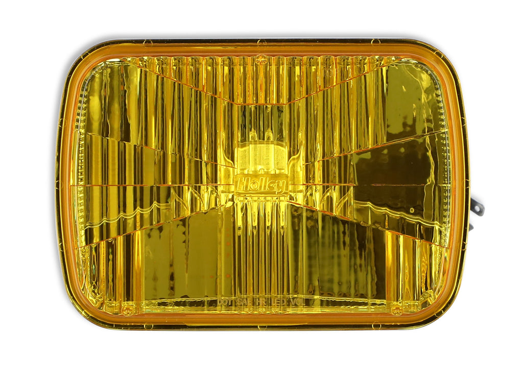 Holley RetroBright LED Forward Facing Light - Yellow Lens - 5 in. x 7 in. Rectangle