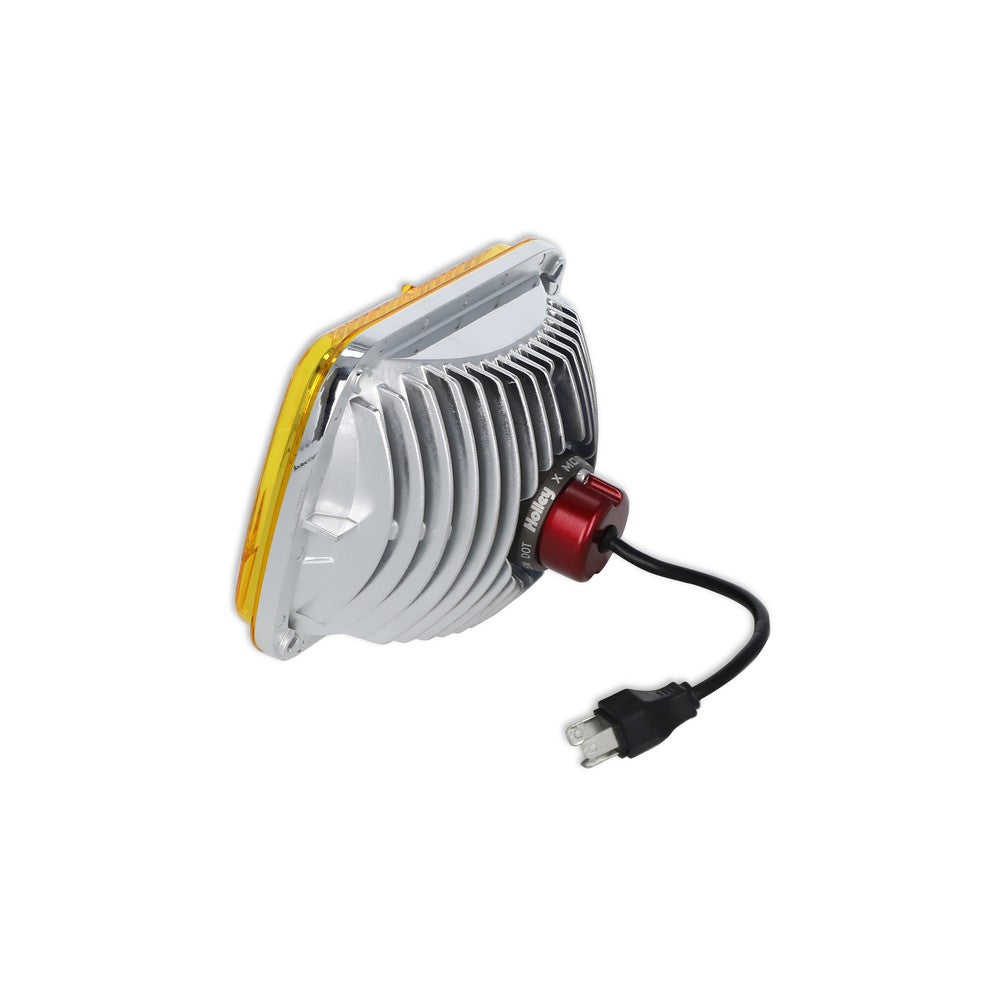 Holley RetroBright LED Forward Facing Light - Yellow Lens - 5 in. x 7 in. Rectangle
