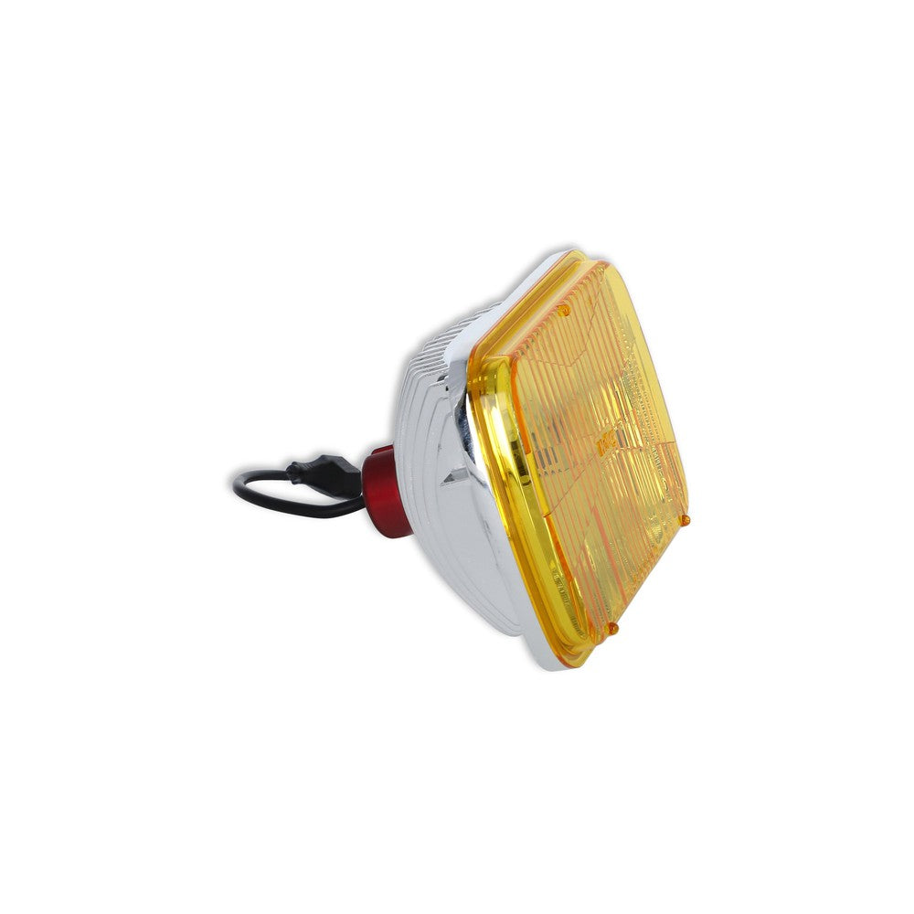 Holley RetroBright LED Forward Facing Light - Yellow Lens - 5 in. x 7 in. Rectangle