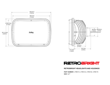 画像をギャラリービューアに読み込む, Holley RetroBright LED Forward Facing Light - Yellow Lens - 5 in. x 7 in. Rectangle
