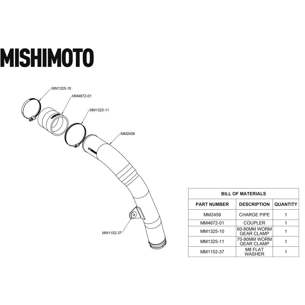 Mishimoto 2022+ Subaru WRX Charge Pipe - Wrinkle Red