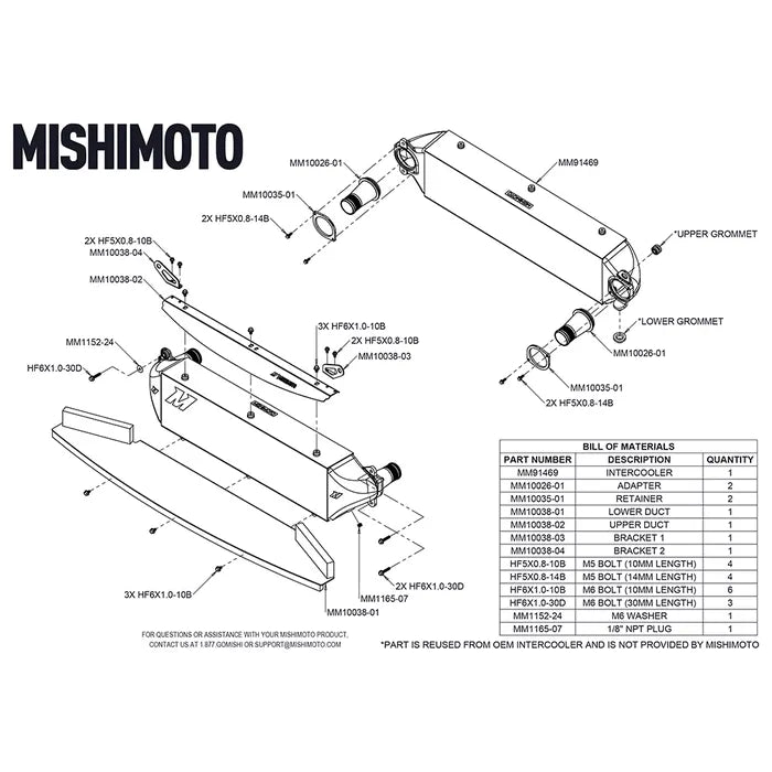 Mishimoto 2023+ Toyota GR Corolla Performance Intercooler - Silver
