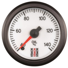 画像をギャラリービューアに読み込む, Autometer Stack 52mm 40-140 Deg C 1/8in NPTF Male Pro Stepper Motor Oil Temp Gauge - White