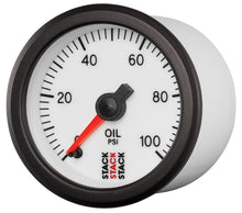 画像をギャラリービューアに読み込む, Autometer Stack 52mm 0-100 PSI 1/8in NPTF Male Pro Stepper Motor Oil Pressure Gauge - White